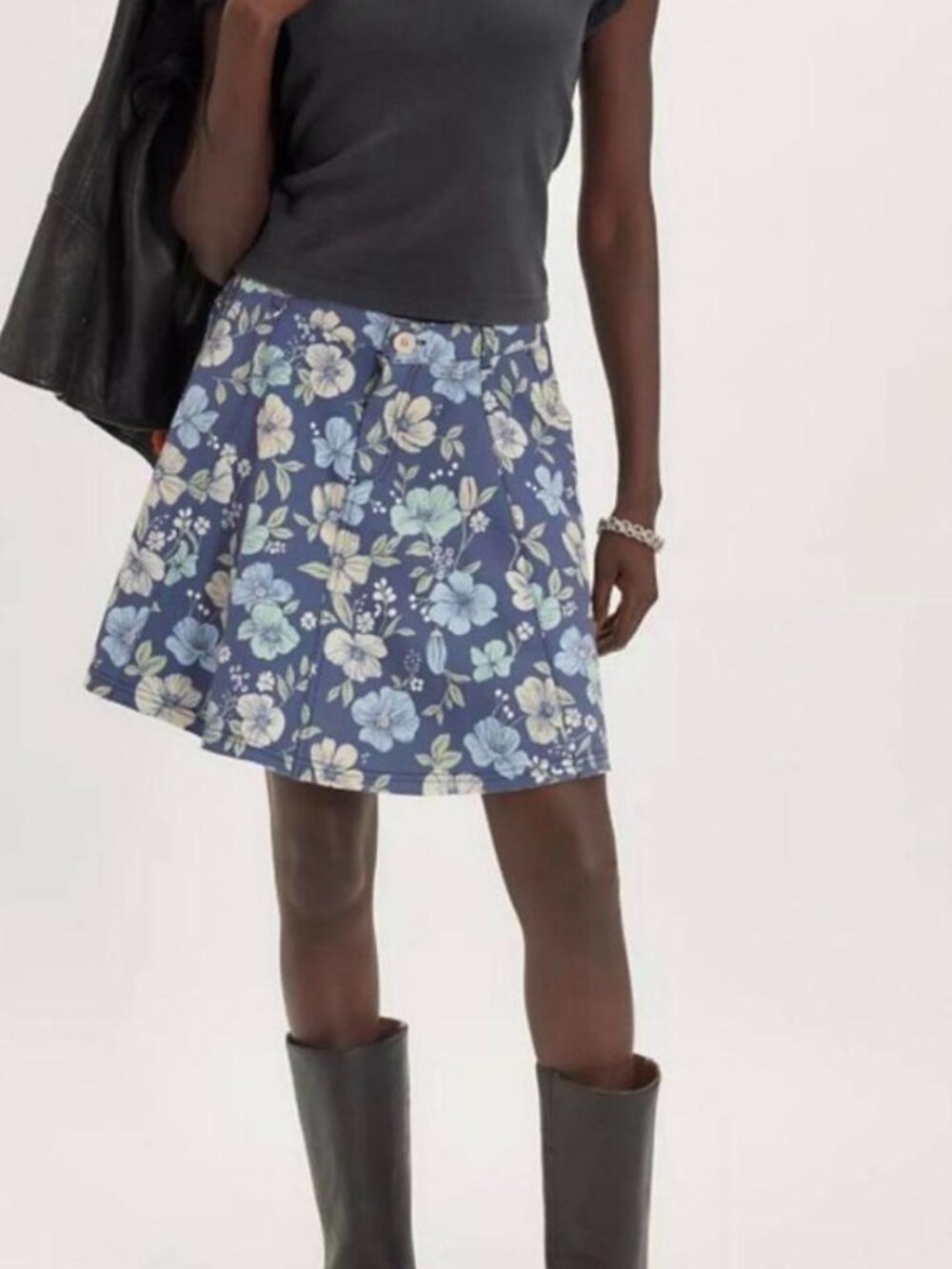 Dahlia Printed Circle Mini Skirt - Cool Combo Blue